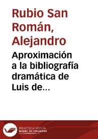 Aproximación a la bibliografía dramática de Luis de Belmonte Bermúdez