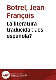 La literatura traducida : ¿es española?