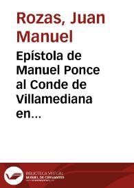 Epístola de Manuel Ponce al Conde de Villamediana en defensa del léxico culterano