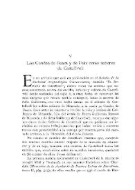 Los Condes de Bearn y de Foix como señores de Castellvell