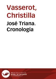 José Triana. Cronología