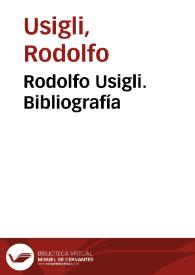 Rodolfo Usigli. Bibliografía
