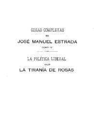 Obras completas de José Manuel Estrada. Tomo IV