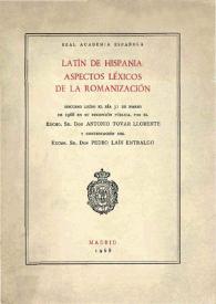 Latín de Hispania: aspectos léxicos de la romanización