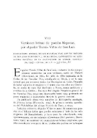 Versiones latinas de poesías hispanas, por el padre Tomás Viñas de San Luis
