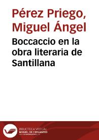 Boccaccio en la obra literaria de Santillana