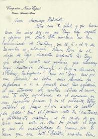 Carta de Nuria Espert a Francisco Rabal. Noviembre de 1965