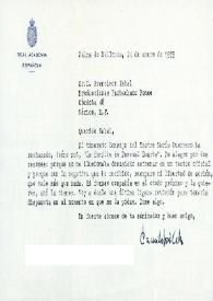 Carta de Camilo José Cela a Francisco Rabal. Palma de Mallorca, 24 de enero de 1959