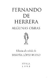 Fernando de Herrera : algunas obras