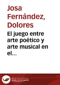 El juego entre arte poético y arte musical en el Romancero Lírico Español de los Siglos de Oro