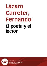 El poeta y el lector (1982)