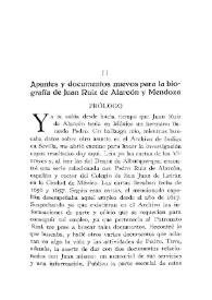 Apuntes y documentos nuevos para la biografía de Juan Ruiz de Alarcón y Mendoza