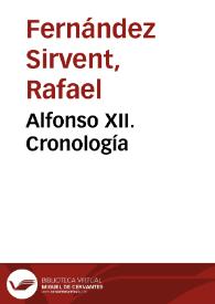 Alfonso XII. Cronología