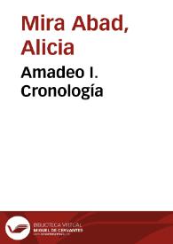 Amadeo I. Cronología