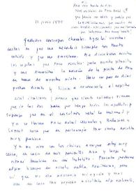 Carta de Carmen Laforet a Francisco Rabal y Asunción Balaguer. 12 de junio de 1975
