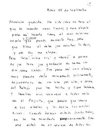 Carta de Carmen Laforet a Asunción Balaguer. Roma, 11 de septiembre de 1975