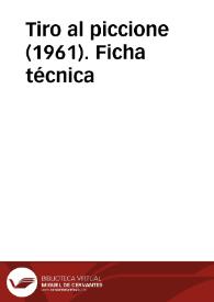 Tiro al piccione (1961). Ficha técnica