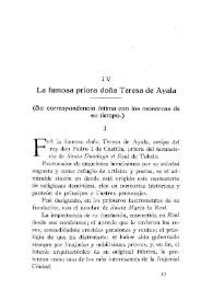 La famosa priora doña Teresa de Ayala. (Su correspondencia íntima con los monarcas de su tiempo) [siglo XIV]