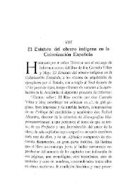 El Estatuto del obrero indígena en la Colonización Española