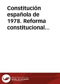 Constitución española de 1978. Reforma constitucional del artículo 135 (27 de septiembre de 2011)