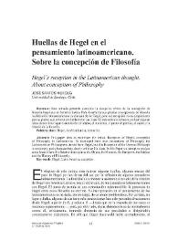 Huellas de Hegel en el pensamiento latinoamericano. Sobre la concepción de Filosofía