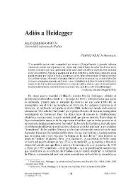 Adiós a Heidegger