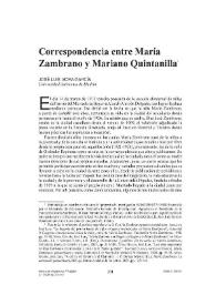 Correspondencia entre María Zambrano y Mariano Quintanilla
