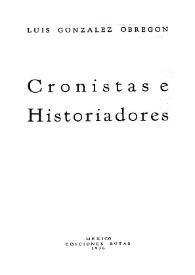Cronistas e historiadores