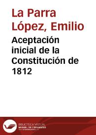 Aceptación inicial de la Constitución de 1812
