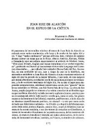 Juan Ruiz de Alarcón en el espejo de la crítica