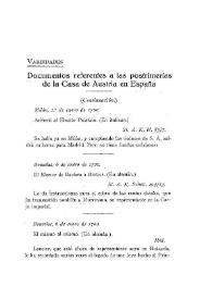 Documentos inéditos referentes a las postrimerías de la Casa de Austria en España (continuación). [1700]