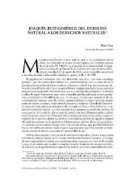 Joaquín Ruiz-Giménez: del Derecho natural a los derechos naturales