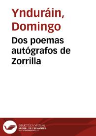 Dos poemas autógrafos de Zorrilla