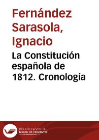 La Constitución española de 1812. Cronología