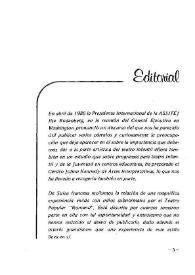 Boletín Iberoamericano de Teatro para la Infancia y la Juventud, núm. 19 (octubre-diciembre 1980). Editorial