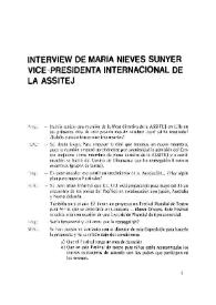 Interview de María Nieves Sunyer Vice-Presidenta Internacional de la ASSITEJ