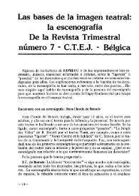 Las bases de la imagen teatral: la escenografía. De la Revista Trimestral número 7- C.T.E.J.-Bélgica