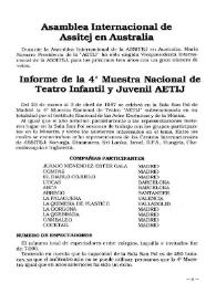 Informe de la 4ª Muestra Nacional de Teatro Infantil y Juvenil AETIJ