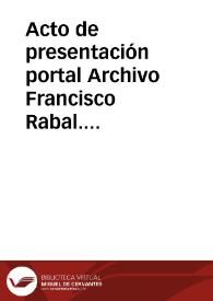 Acto de presentación portal Archivo Francisco Rabal. Álbum de fotos