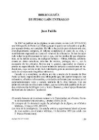 Bibliografía de Pedro Laín Entralgo