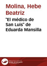 'El médico de San Luis' de Eduarda Mansilla