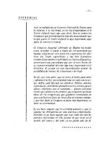 Boletín Iberoamericano de Teatro para la Infancia y la Juventud, núm. 9 (mayo-septiembre 1973). Editorial