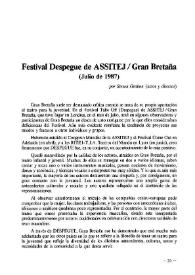 Festival Despegue de ASSITEJ / Gran Bretaña (Julio de 1987)