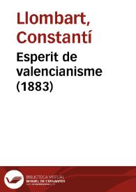 Esperit de valencianisme (1883)
