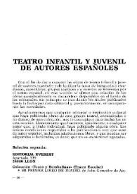 Boletín Iberoamericano de Teatro para la Infancia y la Juventud, núm. 48 (mayo-agosto 1990). Teatro infantil y juvenil de autores españoles