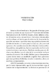 Boletín Iberoamericano de Teatro para la Infancia y la Juventud, núm. 7 (octubre 2006). Presentación