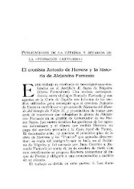 El cronista Antonio de Herrera y la historia de Alejandro Farnesio