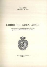 Libro de buen amor : Edición facsímil del manuscrito Gayoso (1389) propiedad de la Real Academia Española
