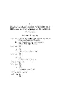 Catálogo de las monedas y medallas de la Biblioteca de San Lorenzo de El Escorial [III]