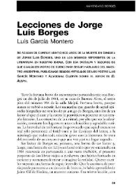 Lecciones de Jorge Luis Borges